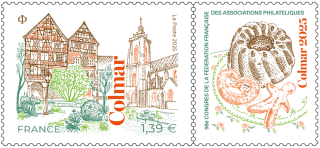 Stamp - 98th FFAP Congress - Colmar - green letter