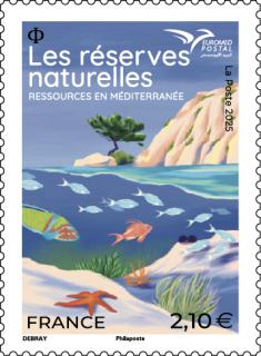 Stamp - Nature reserves - Mediterranean Sea - International Letter