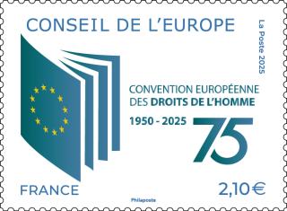 Stamp - Council of Europe 75th anniversary - international letter