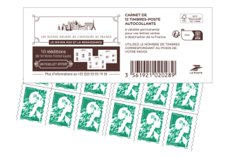 Booklet of 12 Marianne de l'avenir stamps - Green Letter - Riches Heures de l'Histoire de France 2025