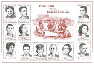 Block of 12 stamps - Figures of the Resistance