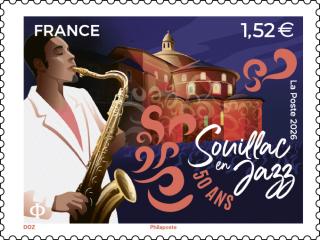 Souillac en Jazz stamp - 50 years