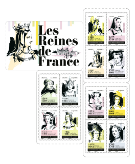 Carnet 12 Briefmarken - Die Königinnen von Frankreich - Brief aus Frankreich