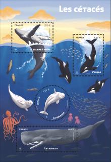 4er-Block Briefmarken - Natur - Wale und Delfine